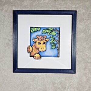 Giraffe Framed Print Art by Suzanne Foschino 12x12 Children's Decor Art